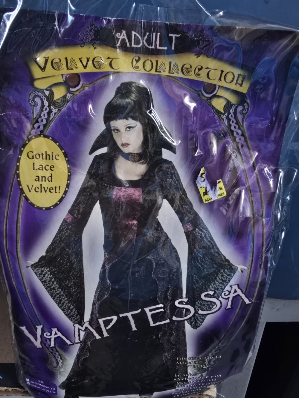 Vamptessa Black Velvet Gothic Adult Costume Medium
